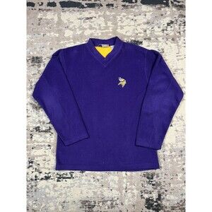 Vintage Y2K NFL MINNESOTA VIKINGS EMBROIDERED LONG SLEEVE FLEECE MENS SZ M